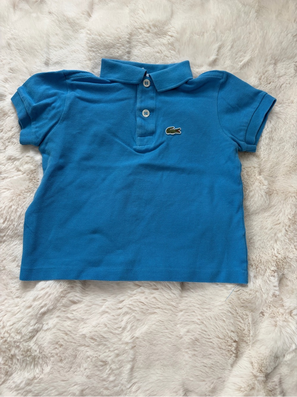 Lacoste Kids Bright Blue Polo Shirt with Crocodile Logo